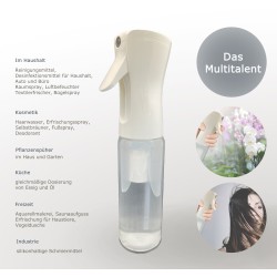 Sprühflaschen transparent,  nachfüllbar, 300 ml, 3er Set.