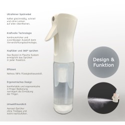 Sprühflaschen transparent,  nachfüllbar, 300 ml, 3er Set.