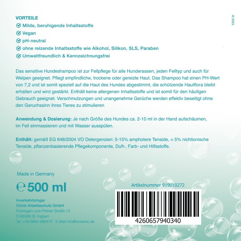 Bioxenic Hundeshampoo (33,90€ / l)