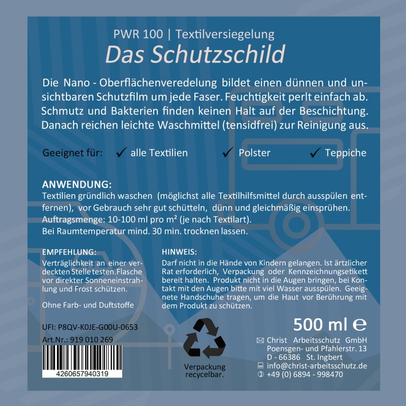 Pwr 100 TEXTIL-VERSIEGELUNG