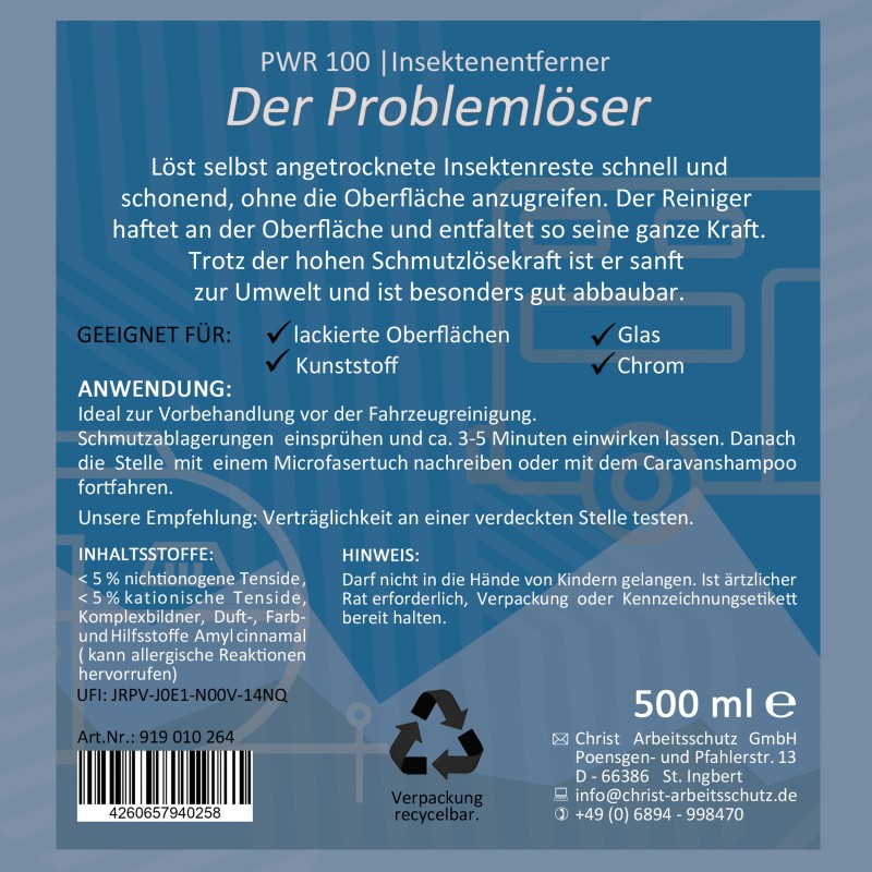 Pwr100 INSEKTENENTFERNER